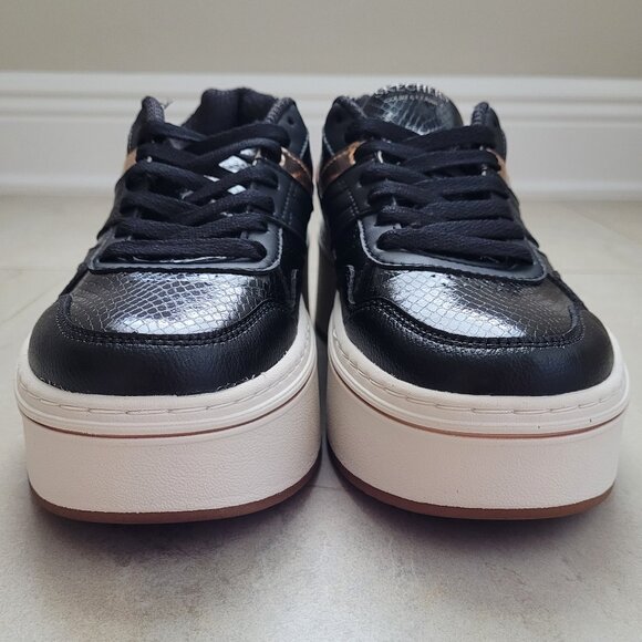Skechers Court & Classics Paloma Lifted Glow Sneakers Y2K Black/Rose Gold Size 8 - Picture 7 of 11